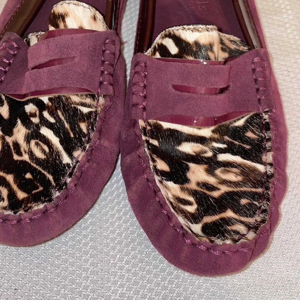 Gentle souls Kenneth Cole women’s loafers 8 slip on flats Mina cheetah purple - Picture 2 of 6